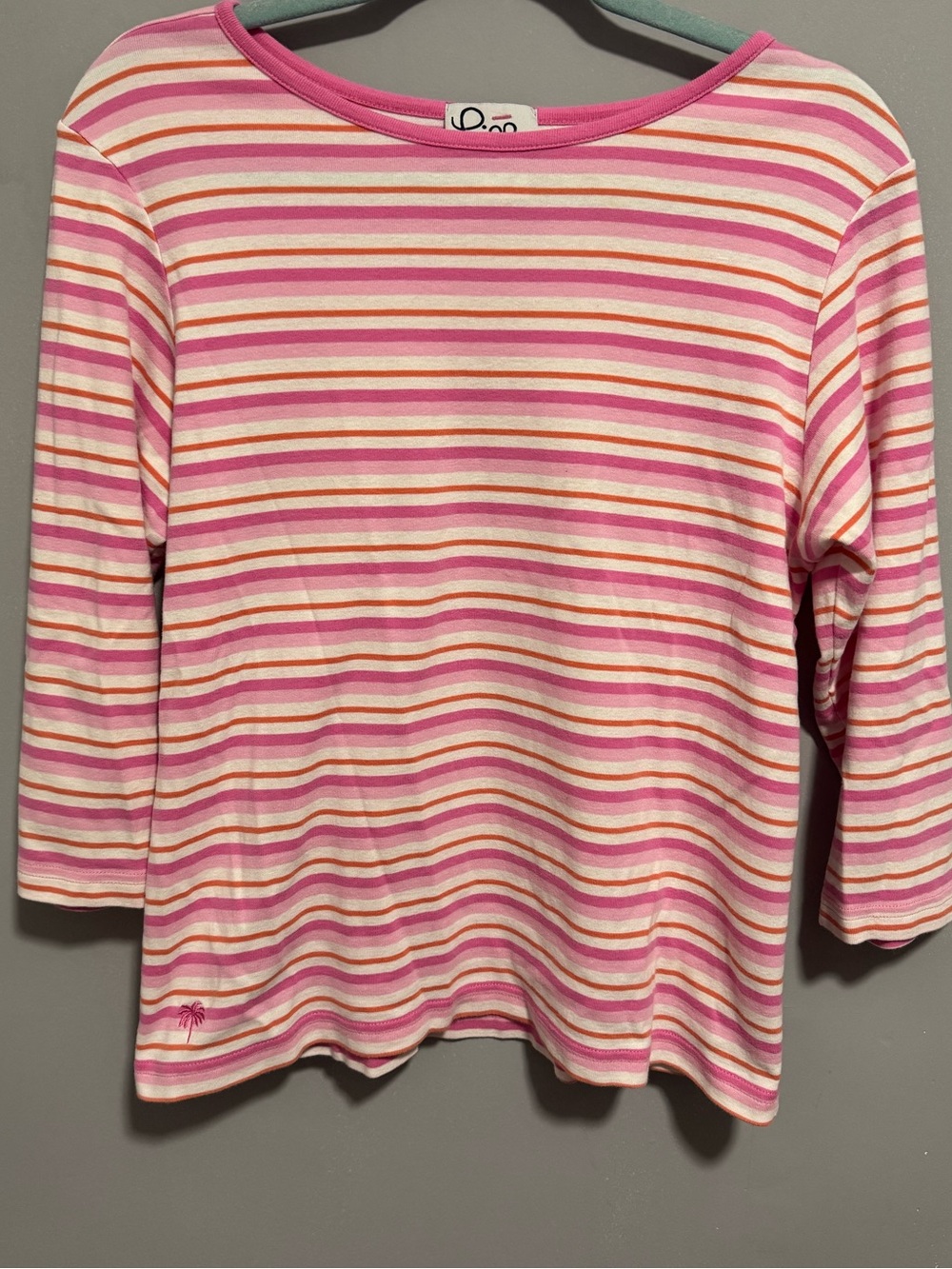 Lilly Pulitzer- Vintage Stripped 3/4 Length Sleeve Shirt. Size L